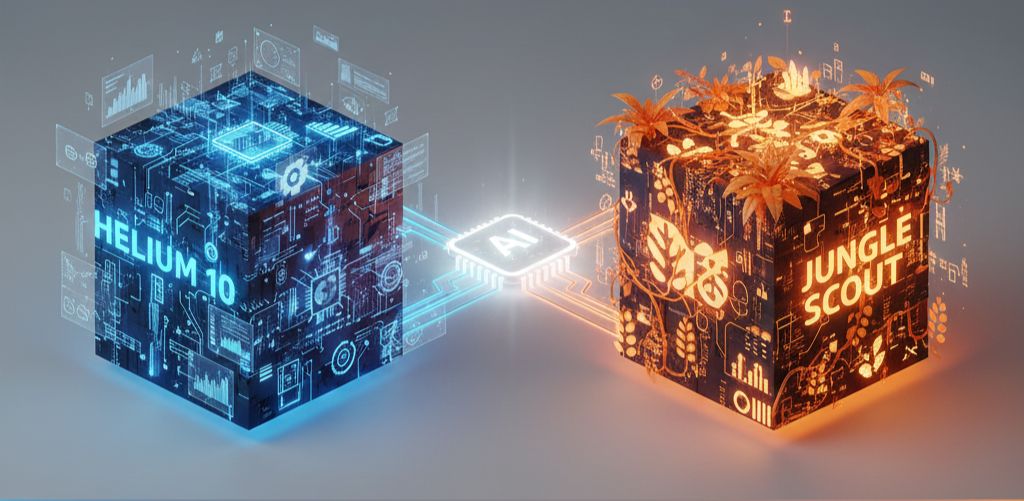 Helium 10 vs Jungle Scout: 2025 AI 军备竞赛，谁是赢家？